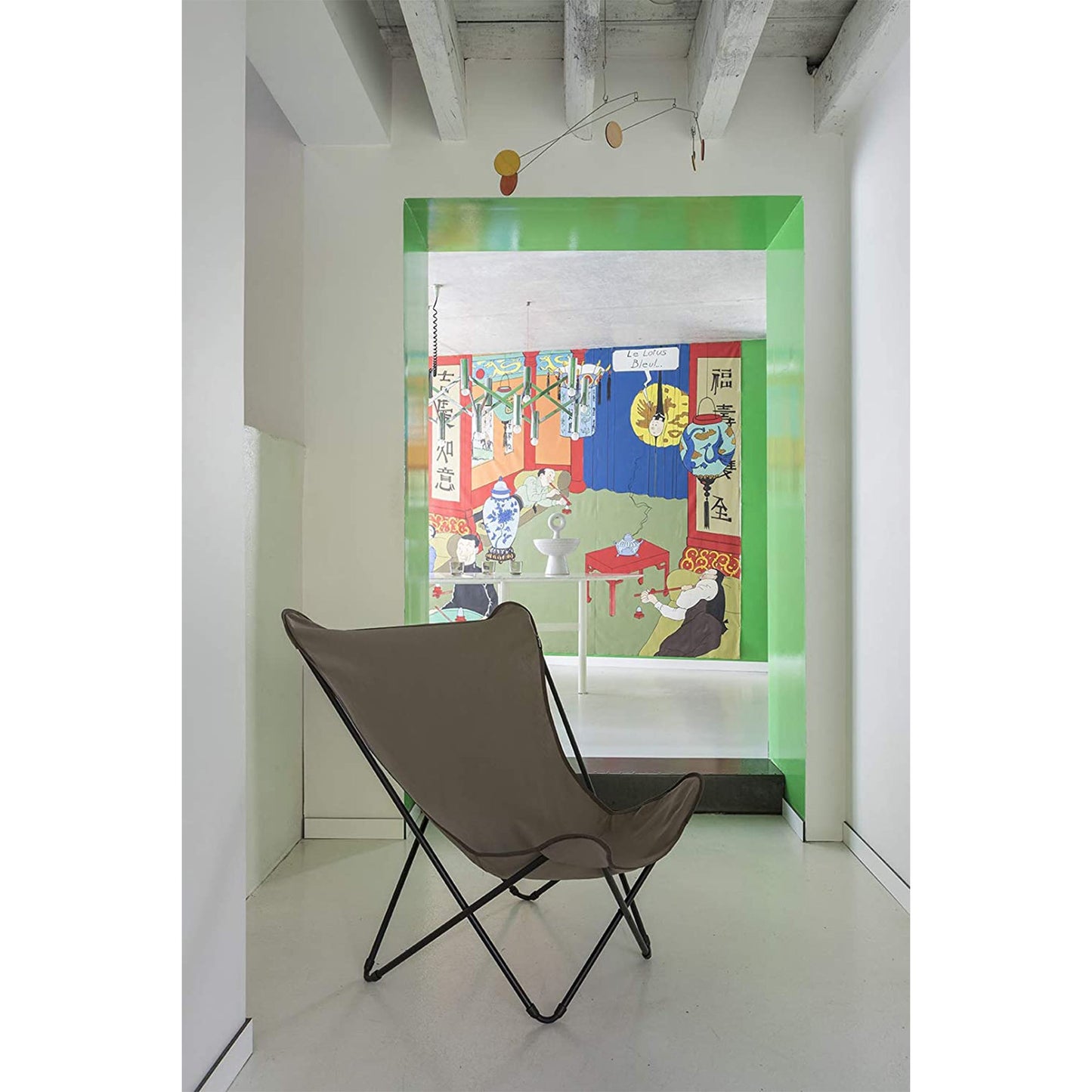 Lafuma Pop Up XL Floating Folding Butterfly Lounge Design Chair, Vert Khaki