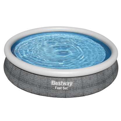Bestway Fast Set 12'x30" Round Inflatable Outdoor Above Ground Swimming Pool Set