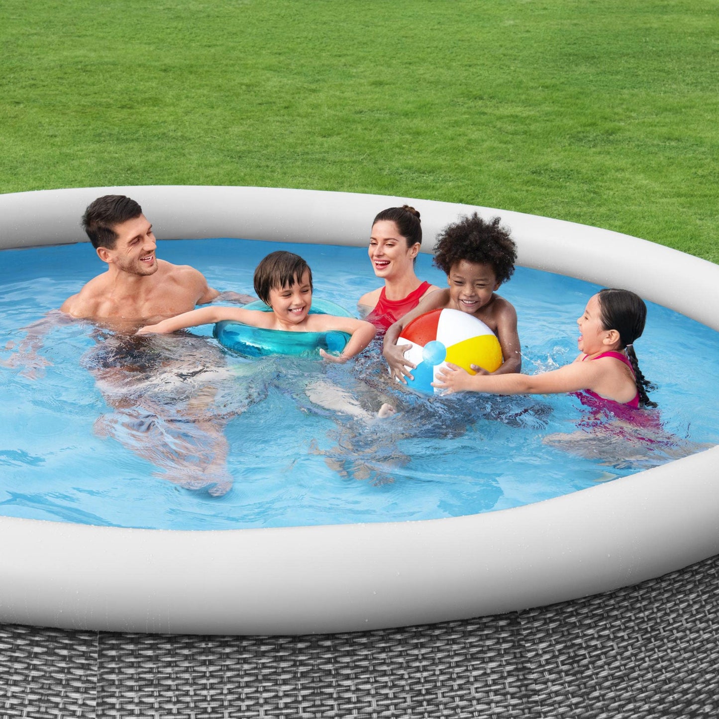 Bestway Fast Set 12'x30" Round Inflatable Outdoor Above Ground Swimming Pool Set