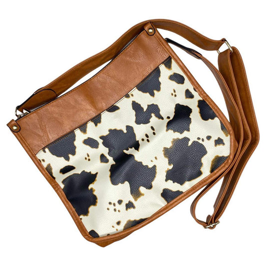 CAMEL COW FRONT CROSS BODY SHOULDER BAG