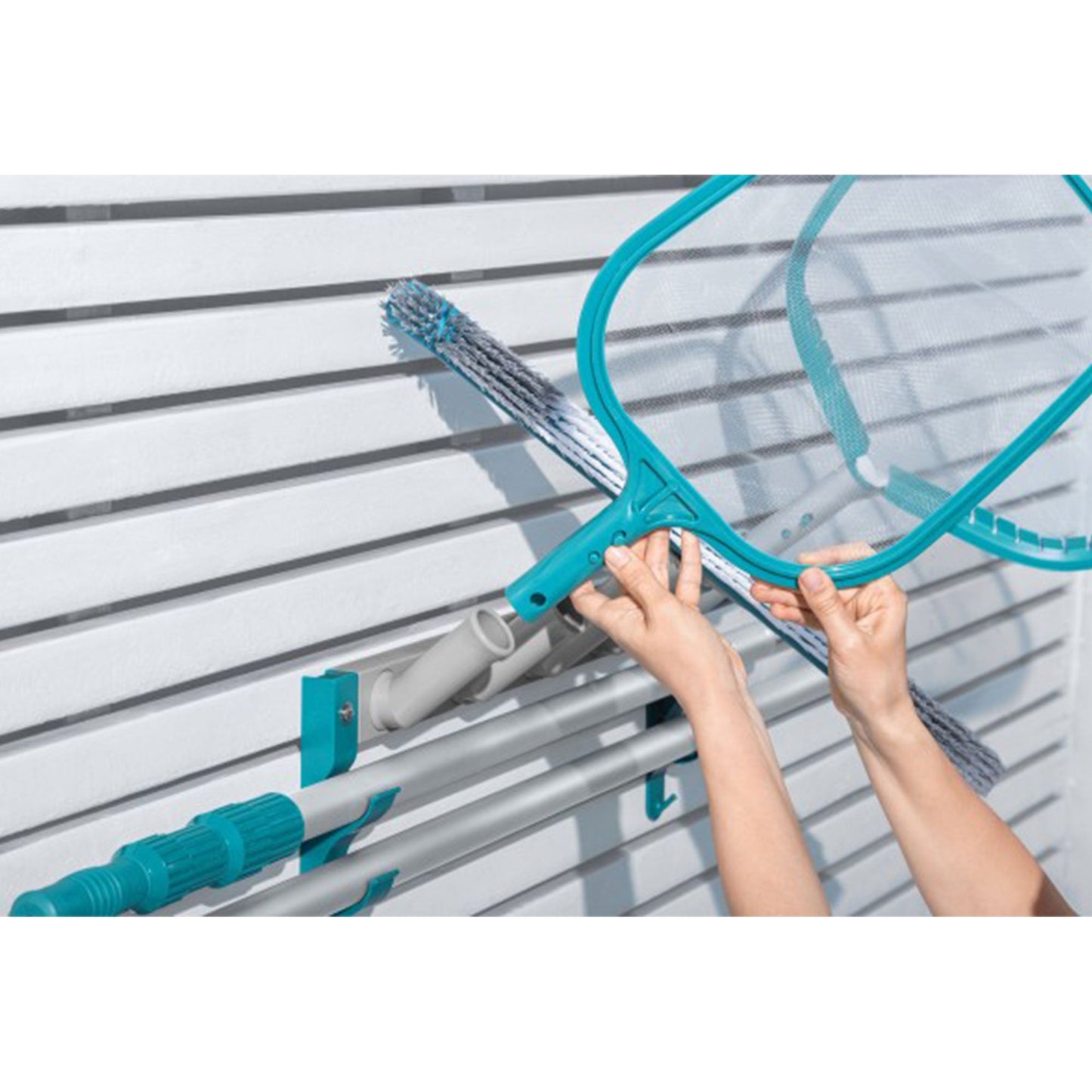 Bestway Flowclear StorePro Wall Mounted Pool Accessory and Equipment Organizer