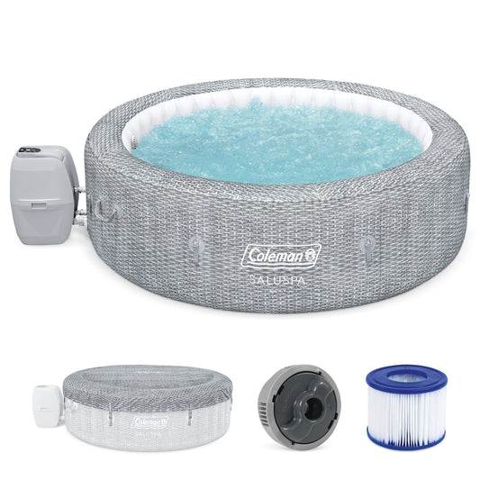 Coleman SaluSpa Sicily AirJet Inflatable Hot Tub with 180 Soothing Jets, Gray
