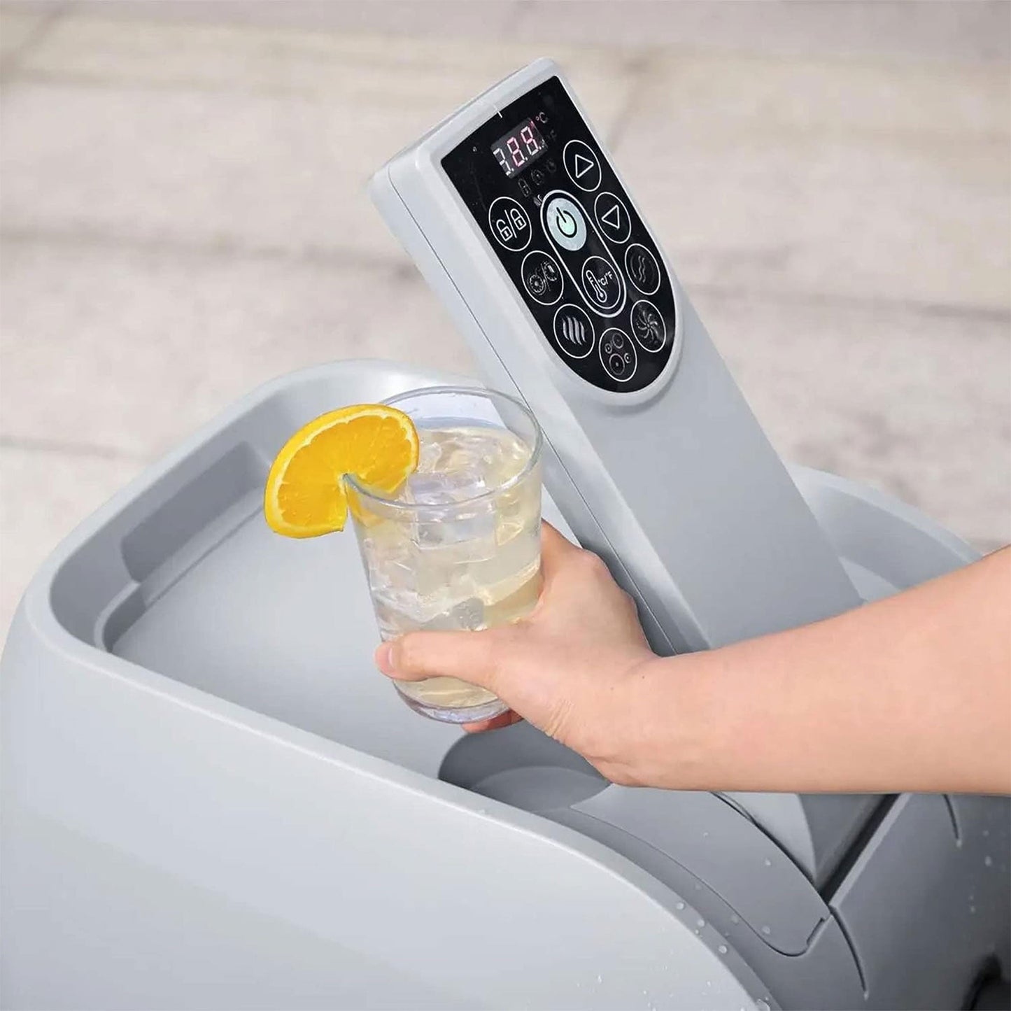 Bestway SaluSpa Santorini HydroJet Inflatable with 180 Soothing Jets, Gray