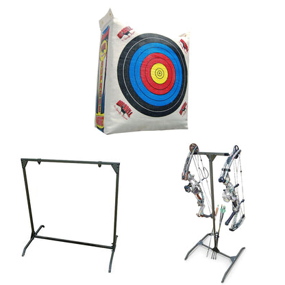 Morrell Targets Archery Bag Target, HME 30 Inch Bag Stand, and Bow Storage Rack