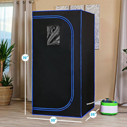 SereneLife Portable Full Size Personal Home Spa Steam Sauna with Remote, Black