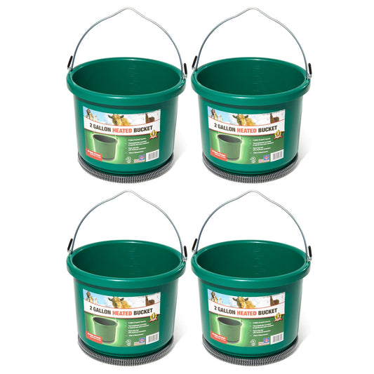 Farm Innovators Model Oversized 2 Gallon Plastic Heated Bucket, 60 Watt (4 Pack)