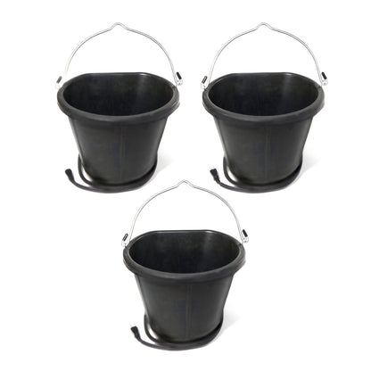 Farm Innovators 18 Qt Rubber Flat Back Heated Bucket w/ Guard, 90 Watt (3 Pack)