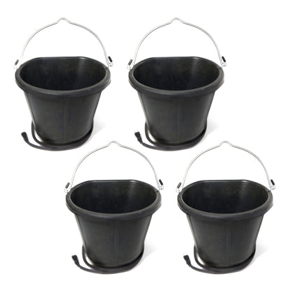 Farm Innovators 18 Qt Rubber Flat Back Heated Bucket w/ Guard, 90 Watt (4 Pack)