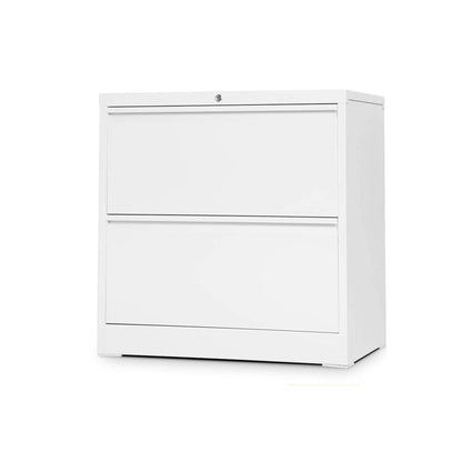 Aobabo 28.25 Inch Locking 2 Drawer Metal Office Storage Filing Cabinet, White