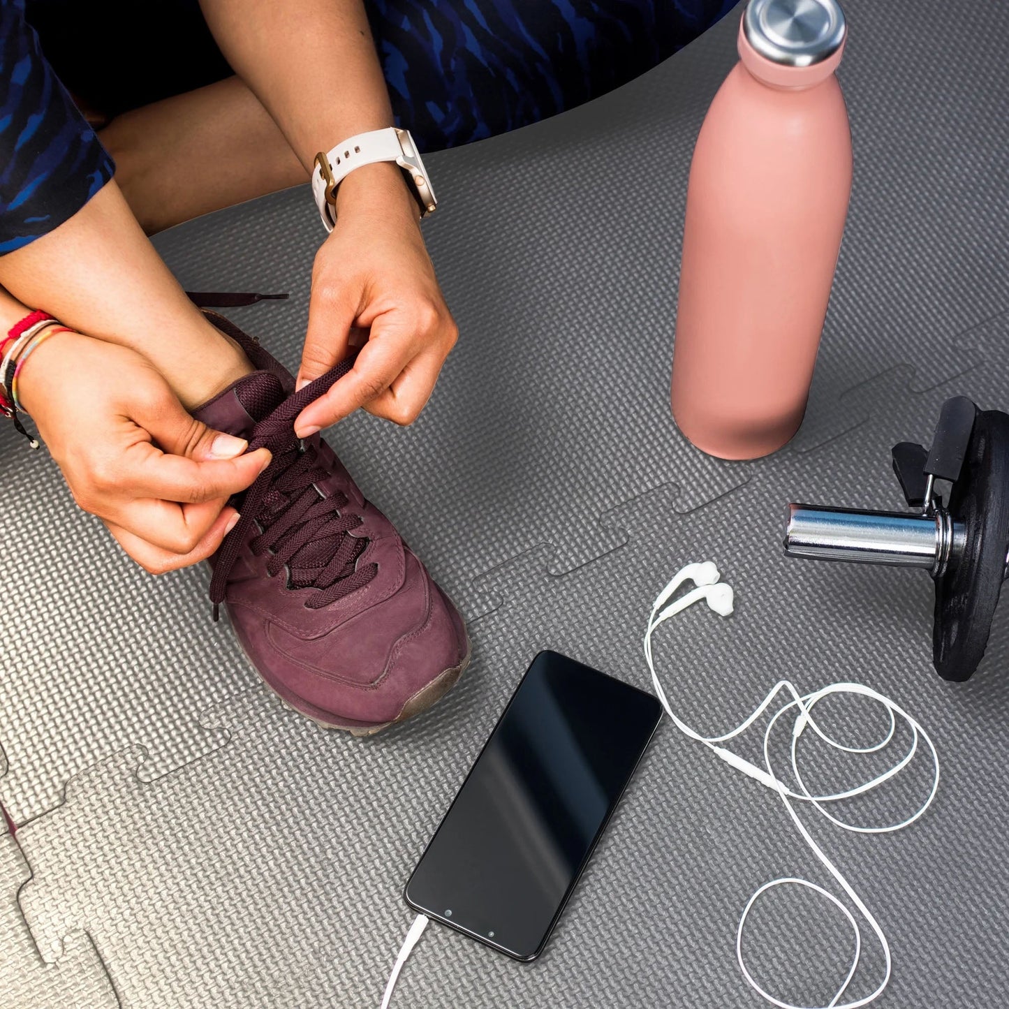 BalanceFrom Fitness 48 Sq Ft Interlocking EVA Foam Exercise Mat Tiles, Black