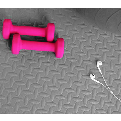 BalanceFrom Fitness 96 Sq Ft Interlocking EVA Foam Exercise Mat Tiles, Gray