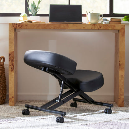 Jomeed Adjustable Ergonomic Home Office Kneeling Chair with Angled Seat, Black