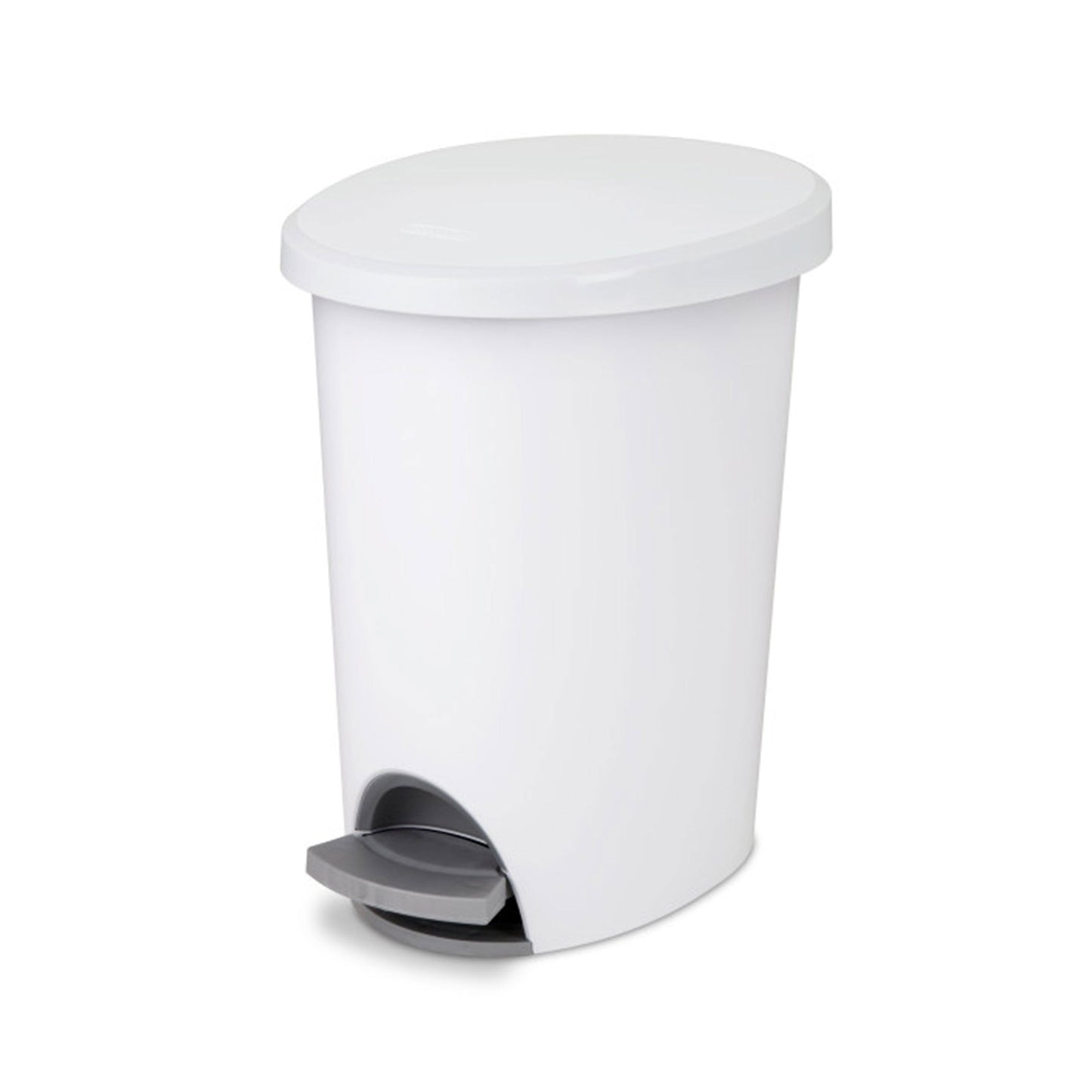 Sterilite 10818002 2.6 Gallon Ultra StepOn Wastebasket with Lid and Base, 6 Pack