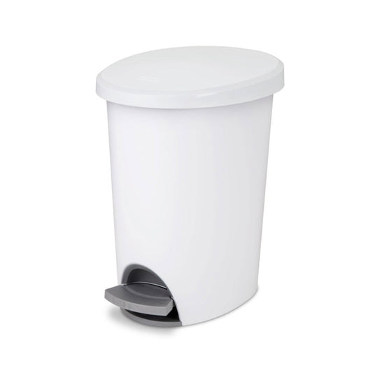 Sterilite 10818002 2.6 Gallon Ultra StepOn Wastebasket with Lid and Base, 6 Pack