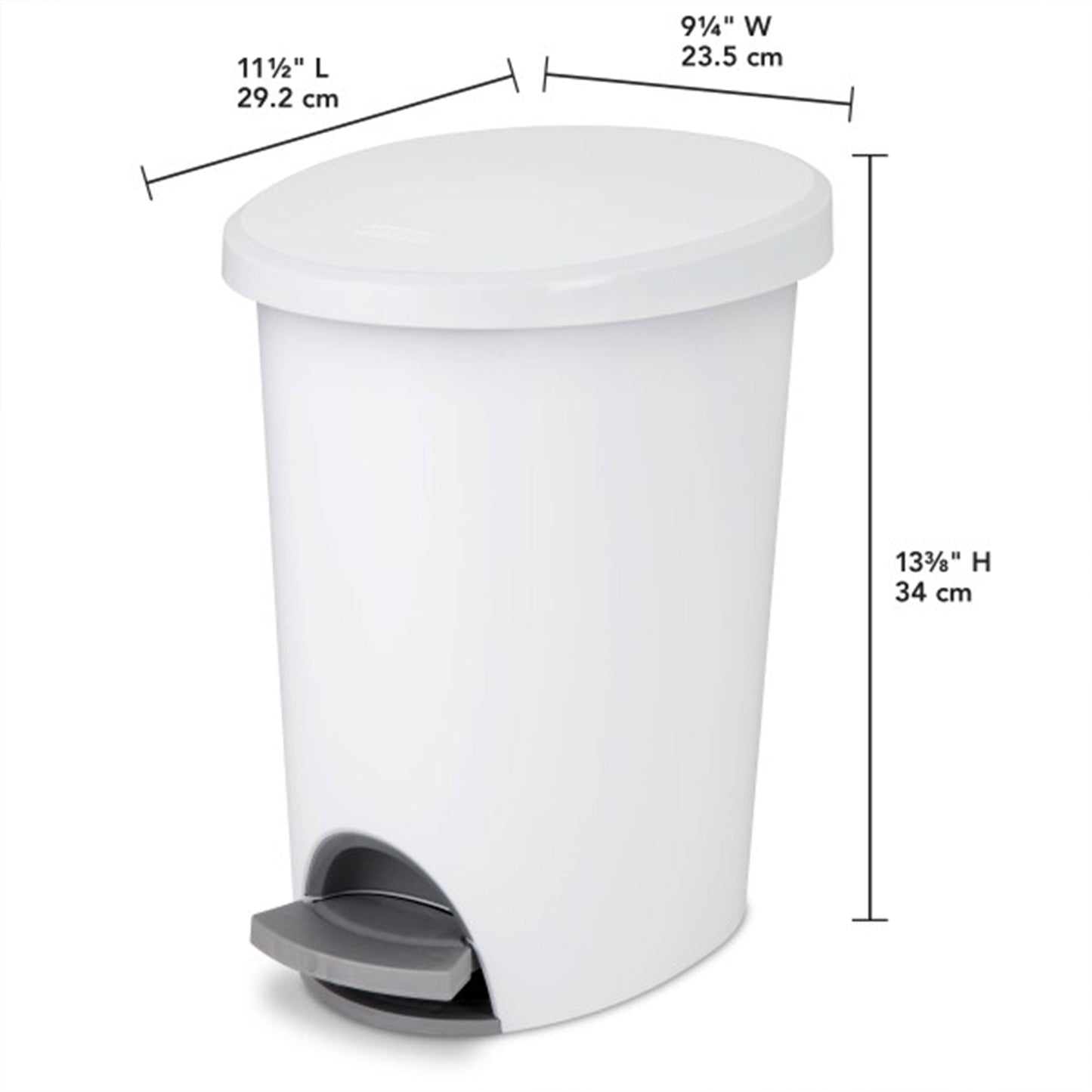 Sterilite 10818002 2.6 Gallon Ultra StepOn Wastebasket with Lid and Base, 2 Pack