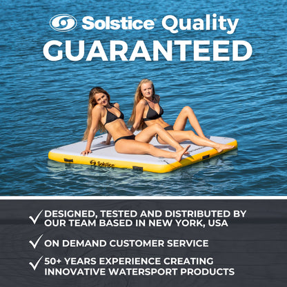 Solstice 6 x 5 ft Inflatable Floating Dock Rafting Platform w/Pump & Bag, Multi