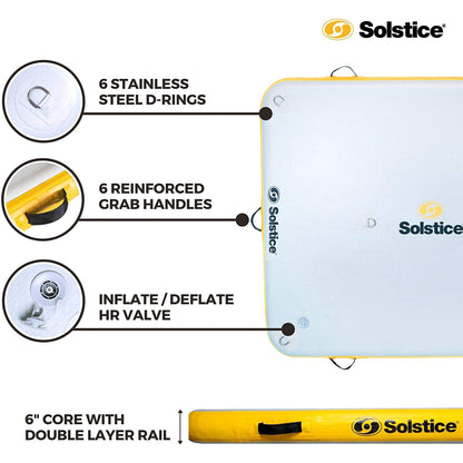 Solstice 6 x 5 ft Inflatable Floating Dock Rafting Platform w/Pump & Bag, Multi