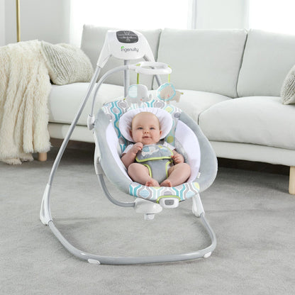 Ingenuity SimpleComfort Baby Electric Soothing Swing Swivel Rocker, Everston