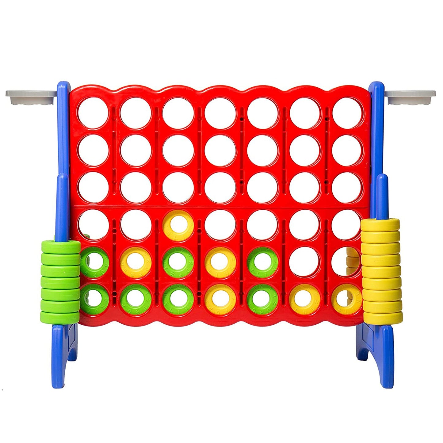 SDADI Giant 64 Inch 4-In-A-Row Game and Basketball Game for Kids, Blue and Red