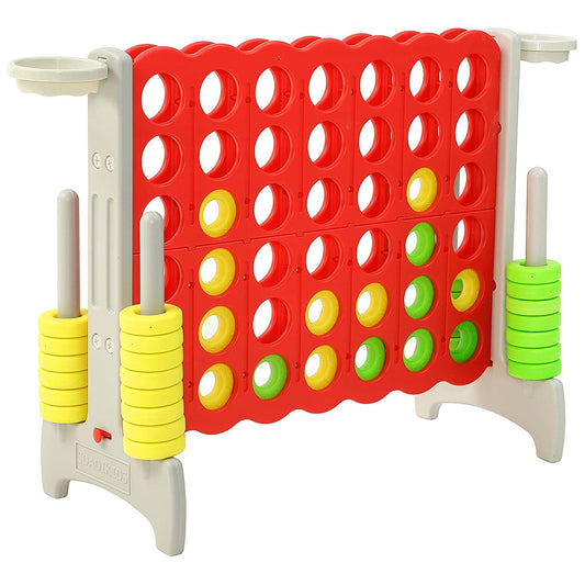 SDADI Giant 33 Inch 4-In-A-Row Game and Basketball Game for Kids, Gray and Red