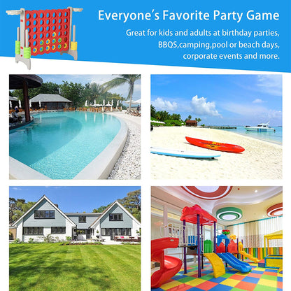 SDADI Giant 33 Inch 4-In-A-Row Game and Basketball Game for Kids, Gray and Red