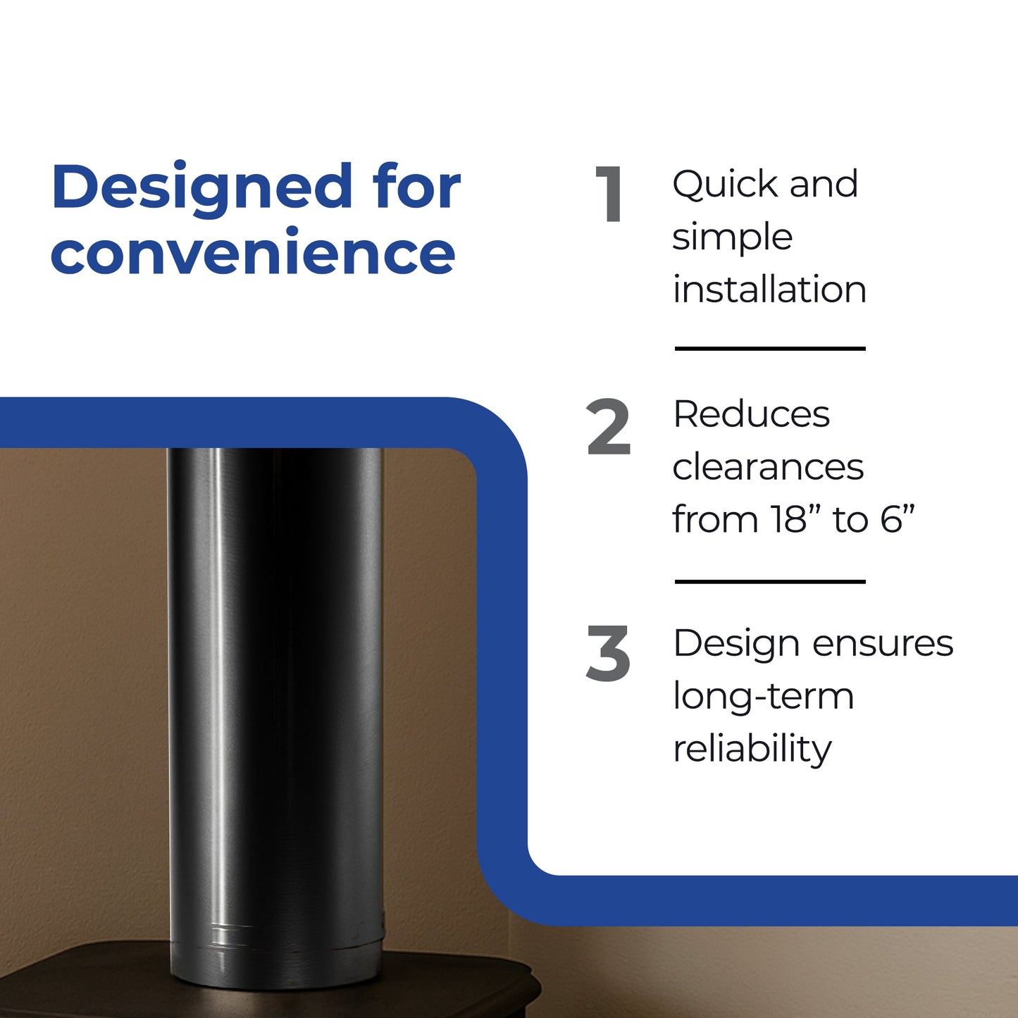 DuraVent 6 Inch Single Wall Interior Damper Section As Stove Top Adapter, Black