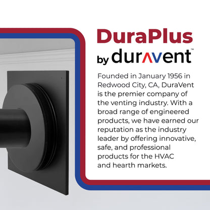 DuraVent 6DP-WT 6 Inch Galvanized Steel Wall Thimble for Chimney Pipe, Black