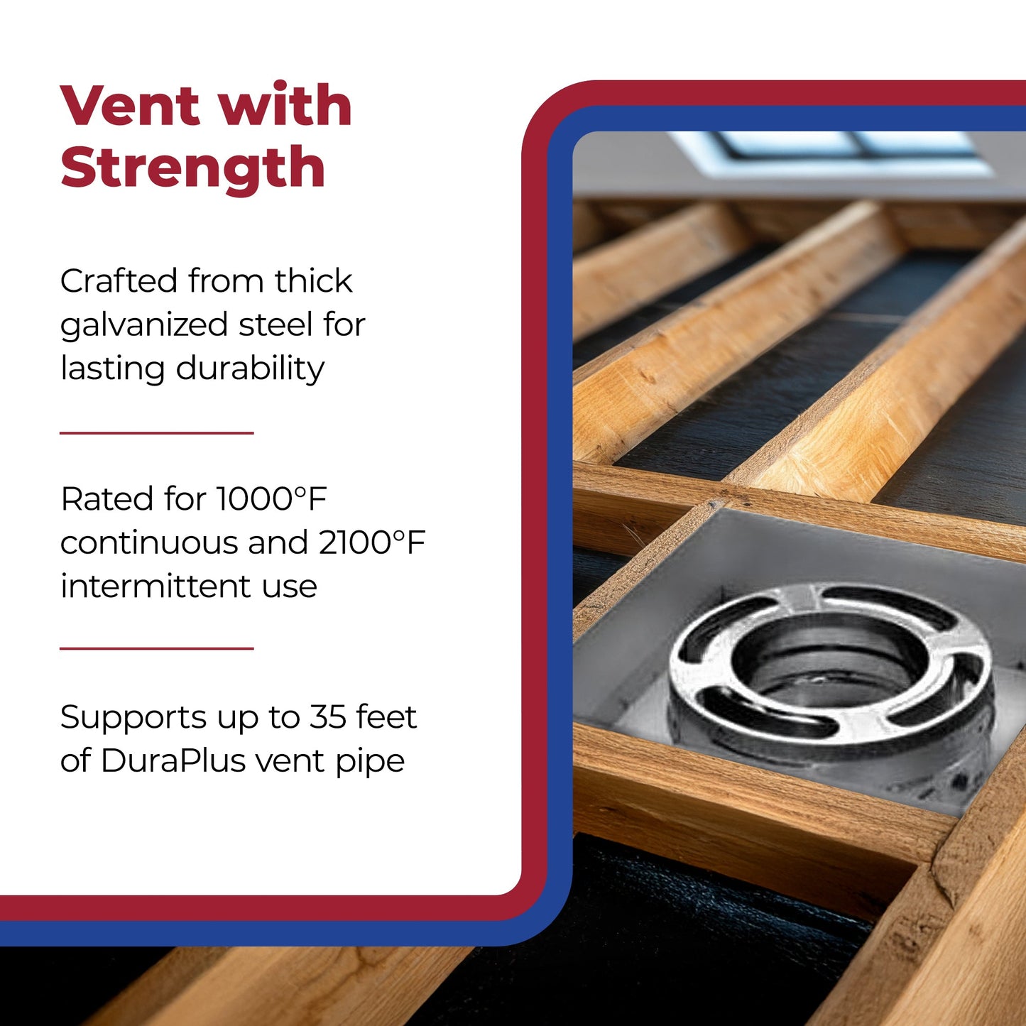 DuraVent Simpson 6DP-FCS Triple Wall Flat Ceiling Support Box for Wood Stoves