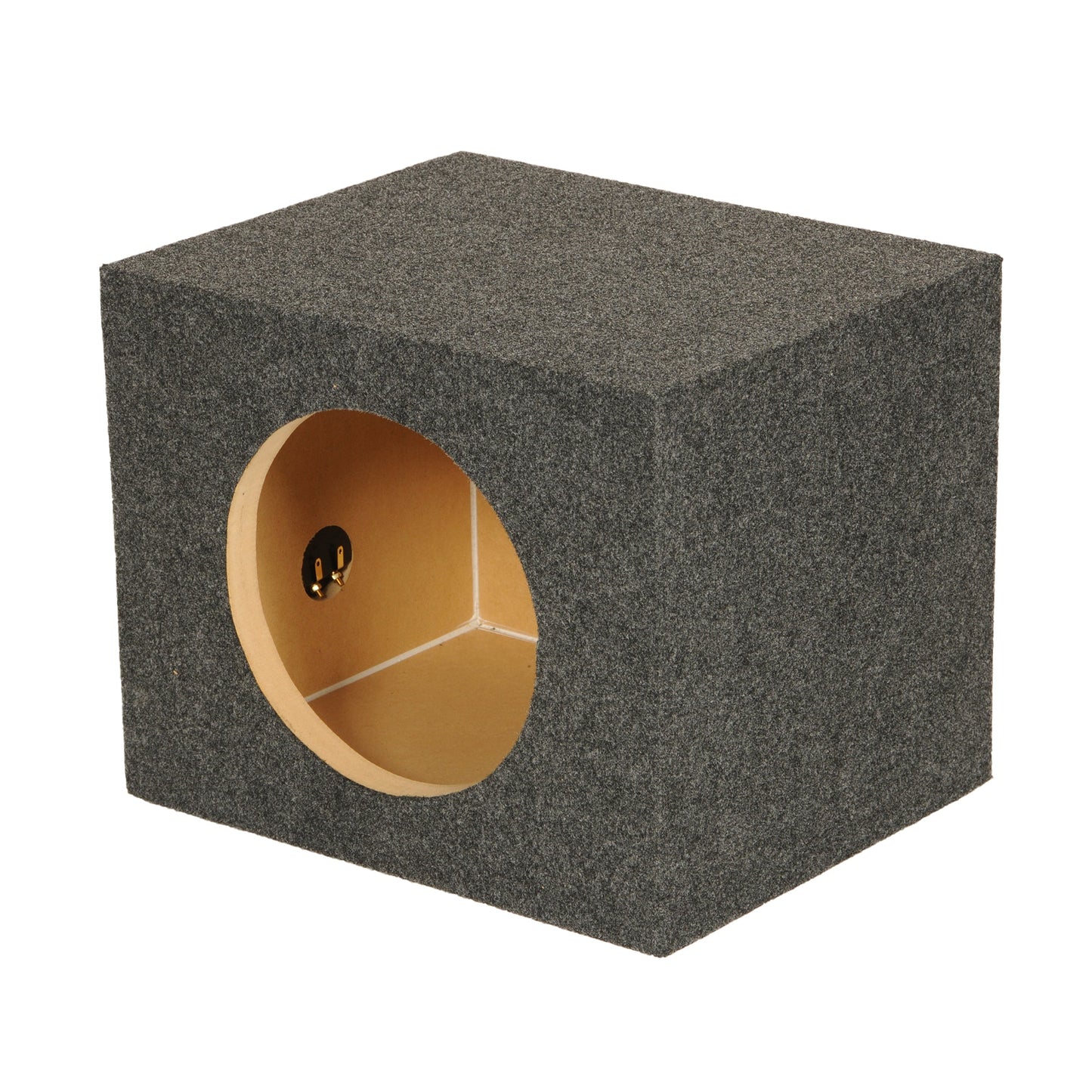 QPower 10" Heavy-Duty Single Sealed Vehicle Subwoofer Enclosure Woofer Box, Gray