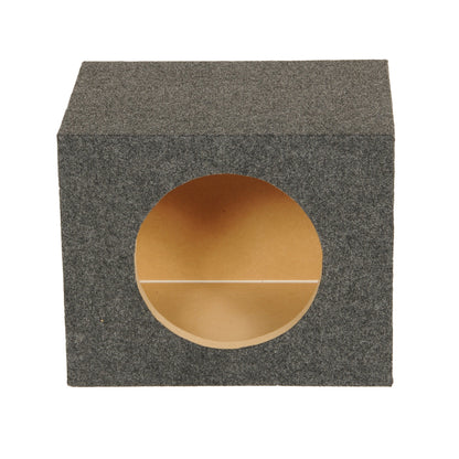 QPower 10" Heavy-Duty Single Sealed Vehicle Subwoofer Enclosure Woofer Box, Gray