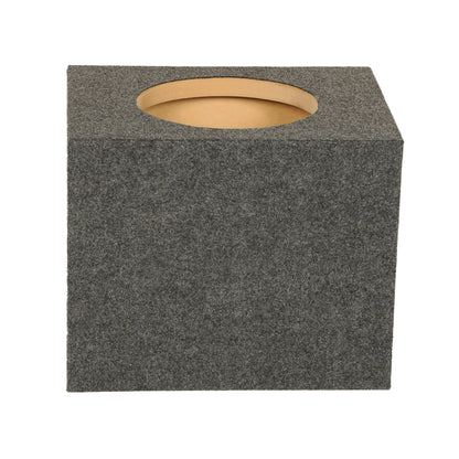 QPower 10" Heavy-Duty Single Sealed Vehicle Subwoofer Enclosure Woofer Box, Gray