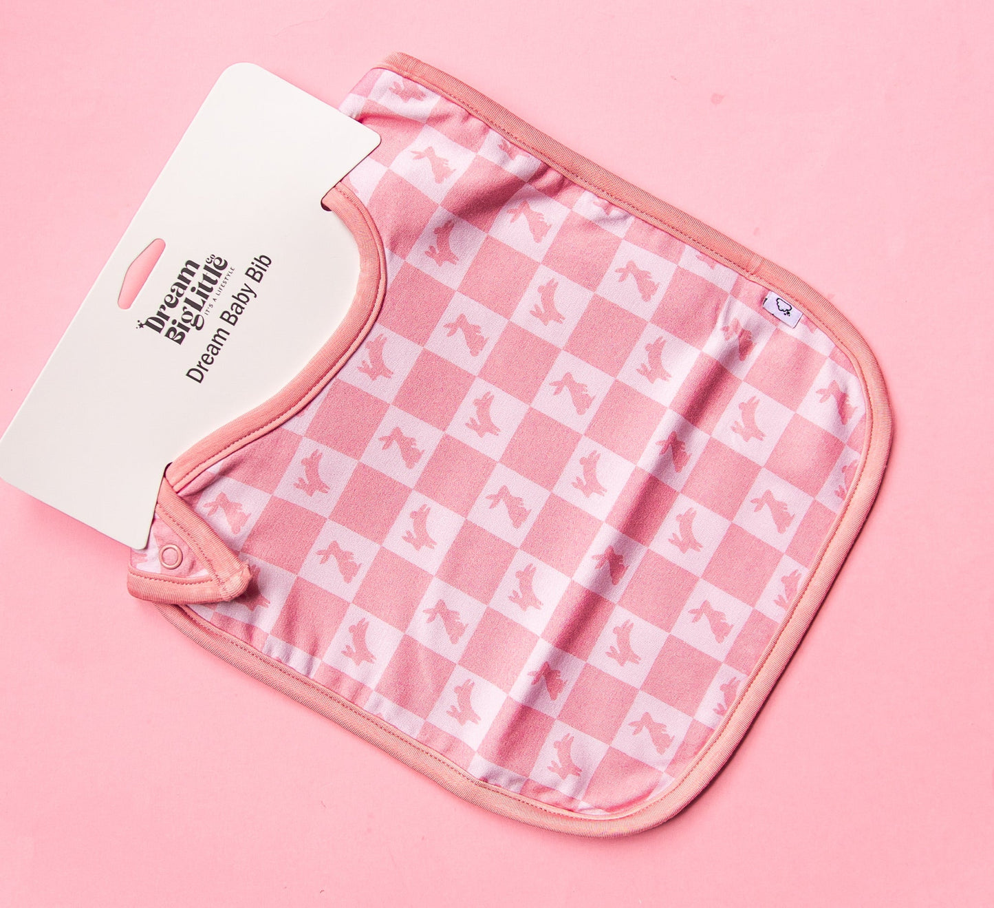 HOPPITY BLUSH CHECKERS DREAM BABY BIB