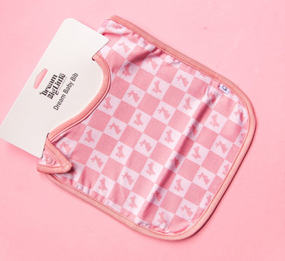 HOPPITY BLUSH CHECKERS DREAM BABY BIB