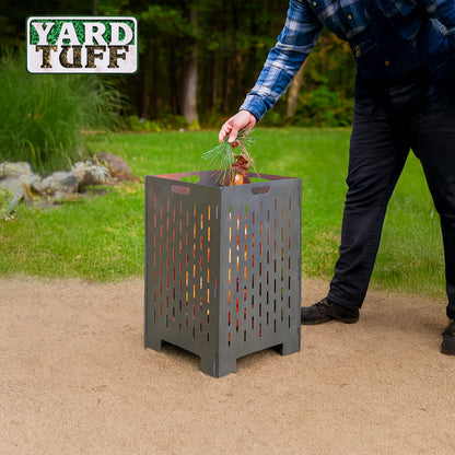 Yard Tuff YTF-202036BC 20 x 20 x 36 Inch Steel Burn Cage with Vent Holes, Gray