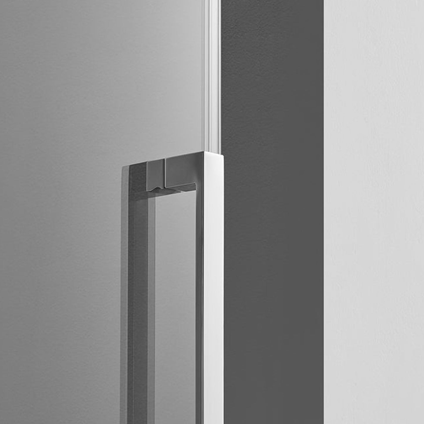 Serene Valley 72 x 74 Inch Square Rail Frameless Sliding Shower Door, Chrome