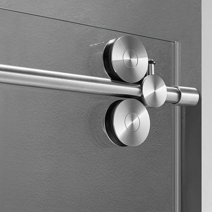 Serene Valley 72 x 74" Big Roller Frameless Sliding Shower Door, Brushed Nickel
