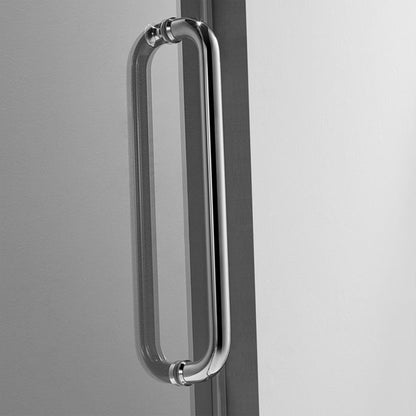 Serene Valley 60 x 66 Inch Square Rail Frameless Sliding Shower Door, Chrome