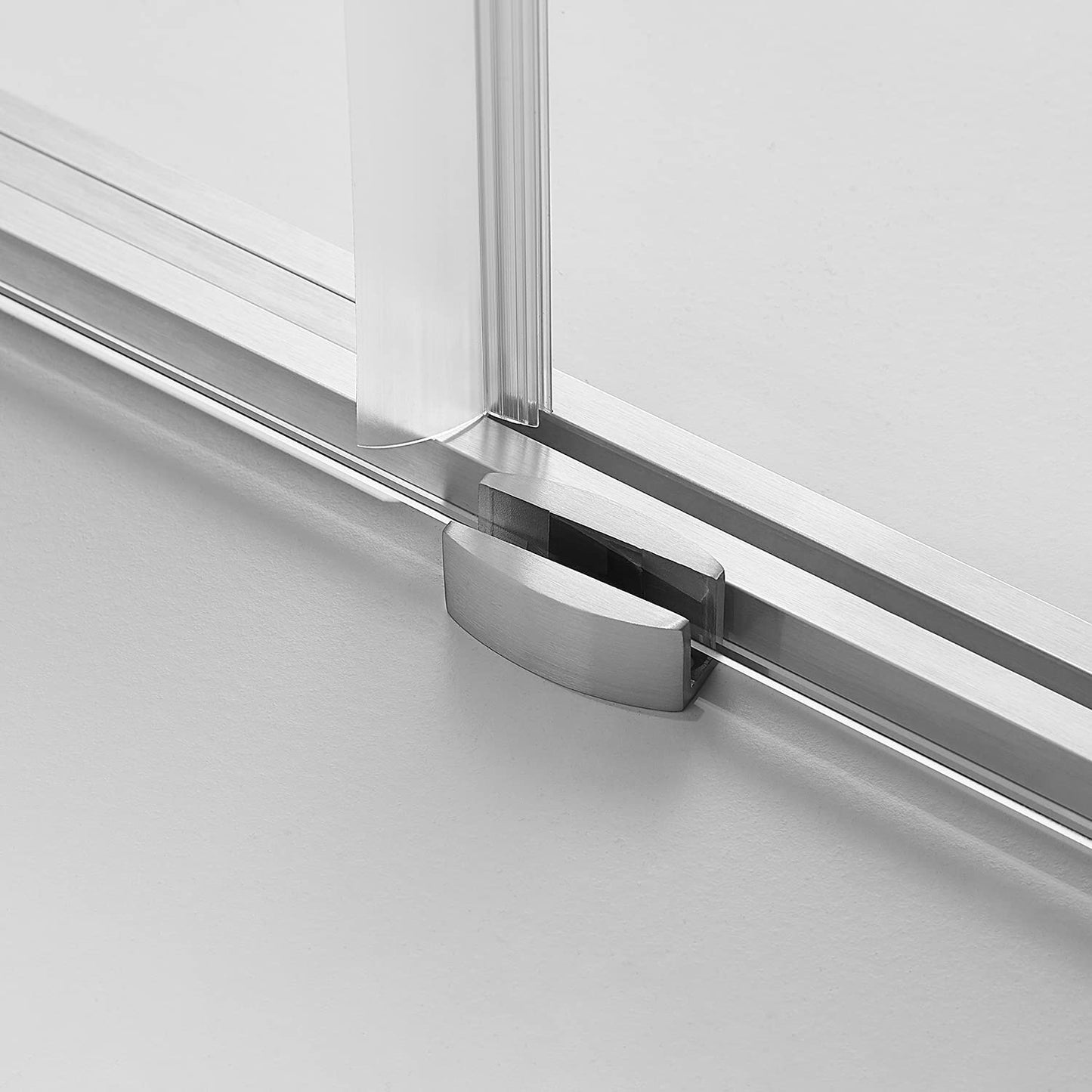 Serene Valley 60 x 66" Big Roller Frameless Sliding Shower Door, Brushed Nickel