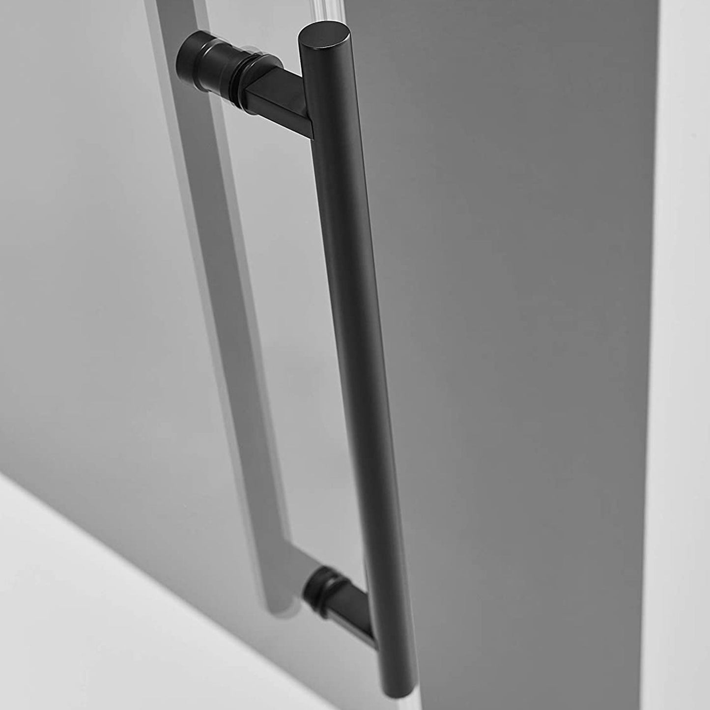 Serene Valley 56 x 74 Inch Big Roller Frameless Sliding Shower Door, Matte Black