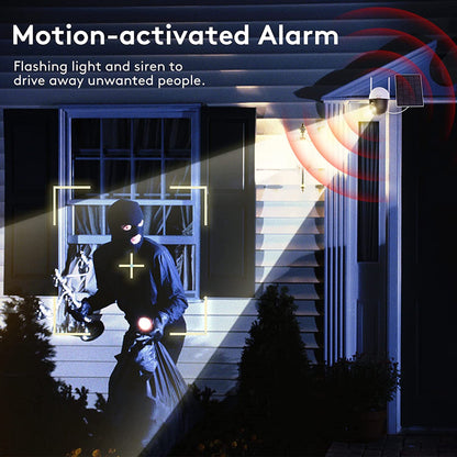 DEKCO WiFi Rotating Outdoor Solar Dome Home Security Camera with Motion Alarm