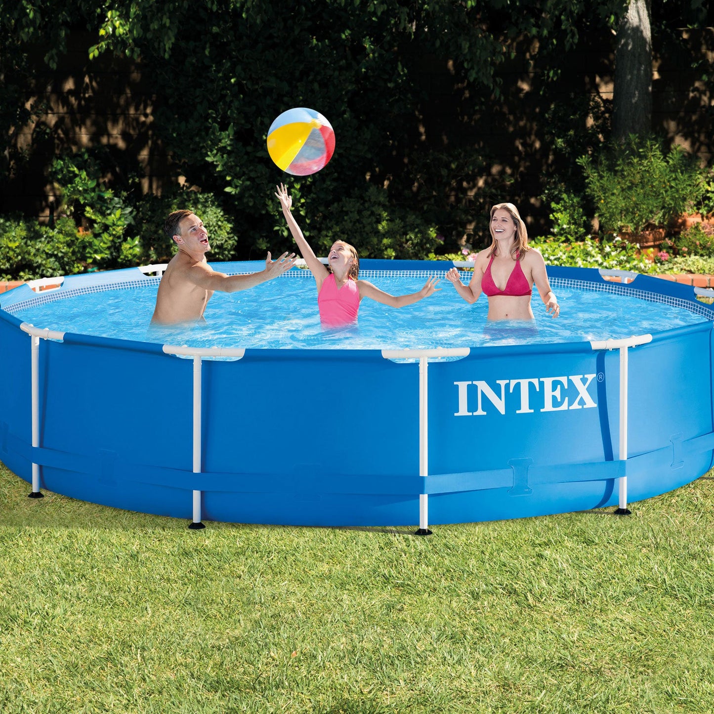 Intex 28211EH 12' x 30" Metal Frame Above Ground Swimming Pool kit with Canopy