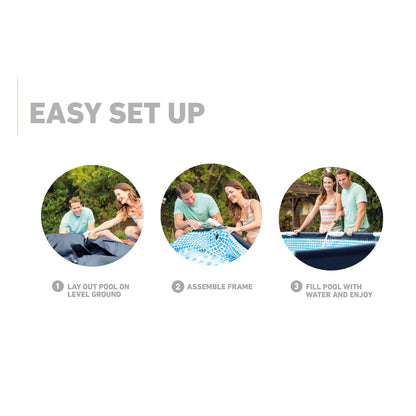 Intex Metal Frame 12' x 30" Round Above Ground Outdoor Swimming Pool with Pump