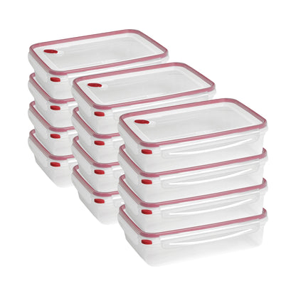Sterilite 03426604 16 Cup Rectangle UltraSeal Food Storage Container, Red 12 Ct