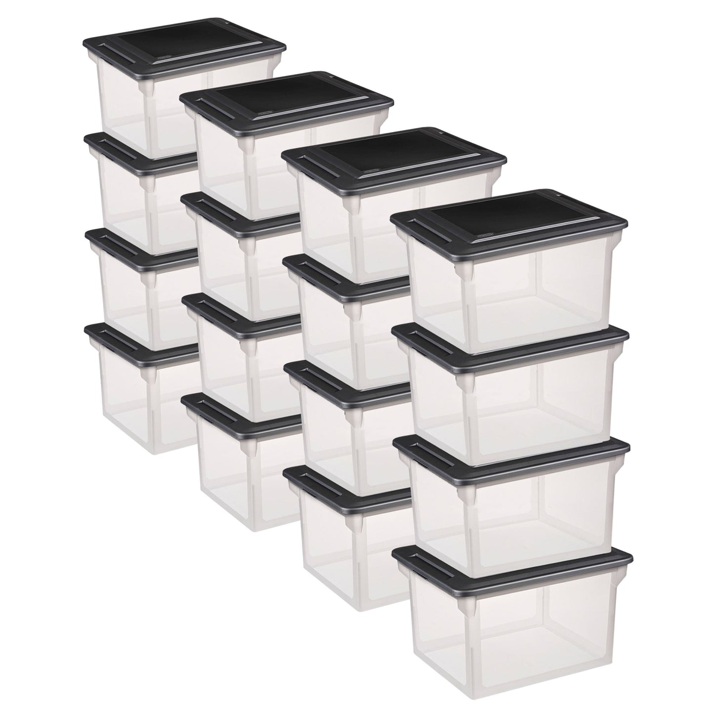 Sterilite 18689004 Versatile Clear Organizing Storage File Box w/ Lid (16 Pack)