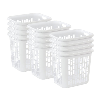 Sterilite Ultra Easy Carry Plastic Dirty Clothes Laundry Basket Hamper (12 Pack)