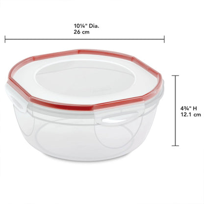 Sterilite Ultra Seal 4.7 Qt Plastic Food Storage Bowl Container w/ Lid (12 Pack)