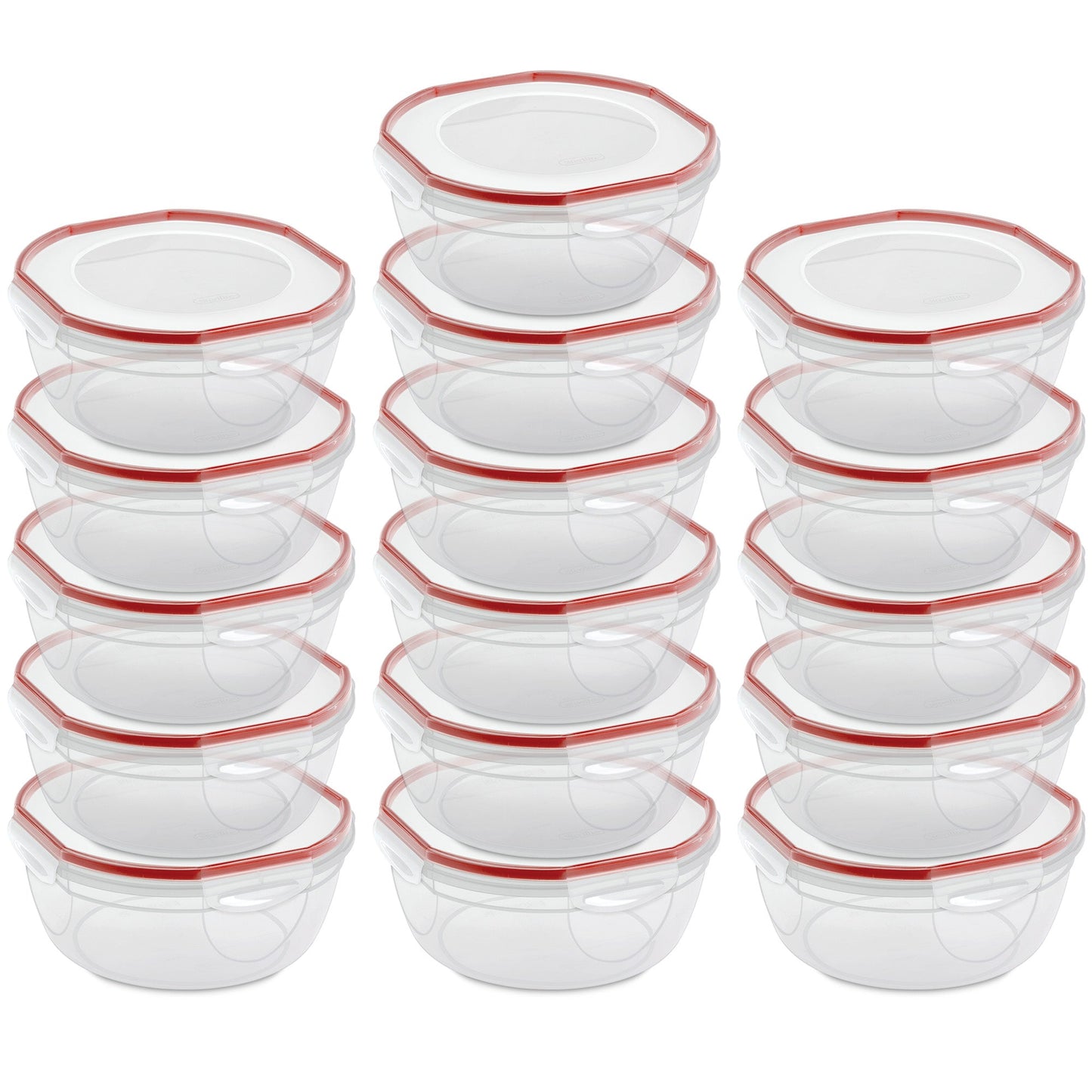 Sterilite Ultra Seal 4.7 Qt Plastic Food Storage Bowl Container w/ Lid (16 Pack)