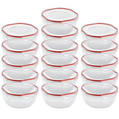 Sterilite Ultra Seal 4.7 Qt Plastic Food Storage Bowl Container w/ Lid (16 Pack)