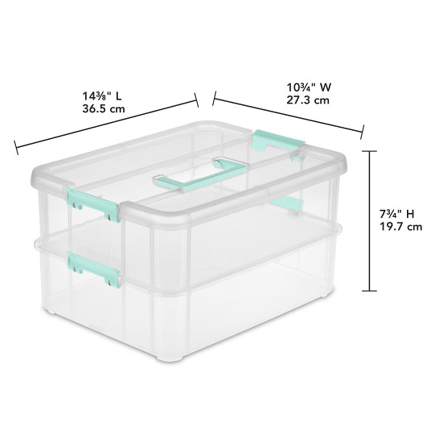 Sterilite Convenient Home 2-Tier Layer Stack Carry Storage Box, Clear (16 Pack)