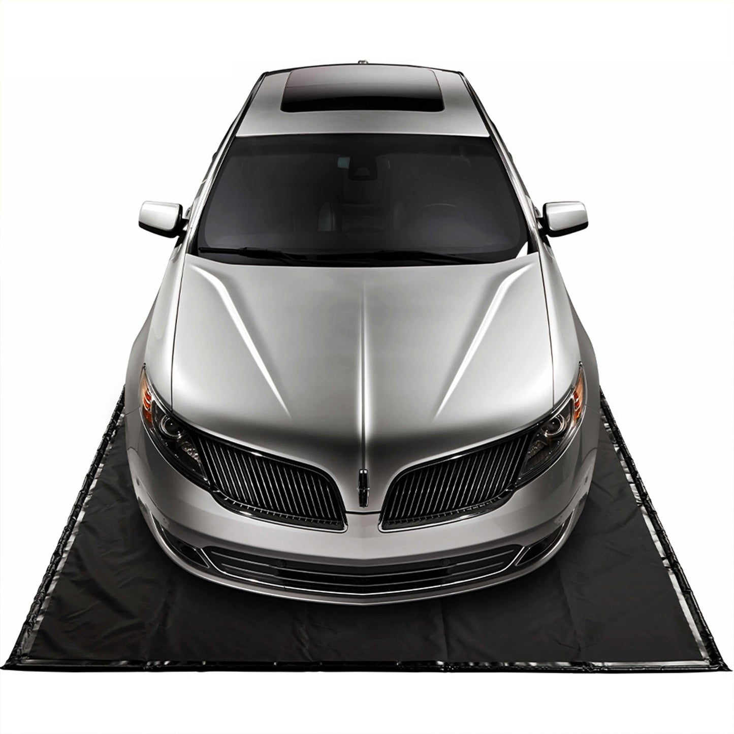 AutoFloorGuard AFG8622 8.5’x22’ Extra Large Heavy Duty Garage Floor Mat for Under Truck for Rain, Ice, and Mud w/ Stay-Put Corner and Telescoping Squeegee